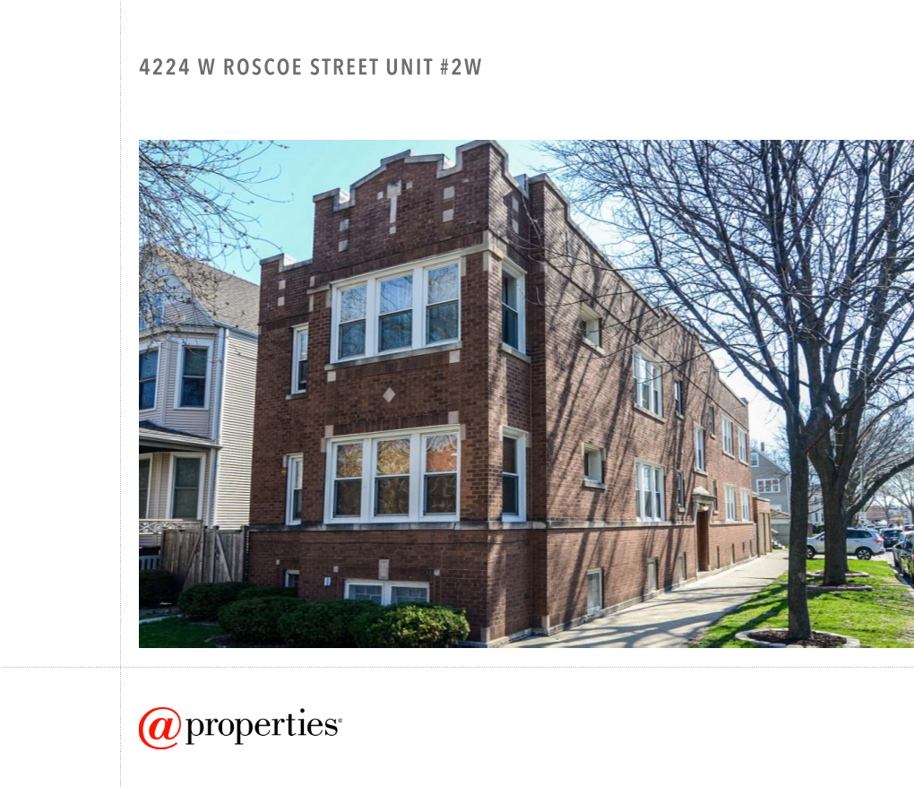 4224 W Roscoe Street Unit #2W Bright & Sunny Top Floor Two Bedroom in Great Irving Park/Avondale Location