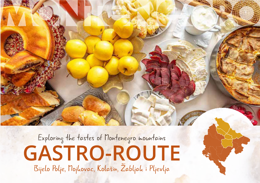 GASTRO-ROUTE Bijelo Polje, Mojkovac, Kolašin, Žabljak I Pljevlja IMPRESSUM WELCOME to the GASTRO-ROUTE MOUNTAIN BOUNTY!