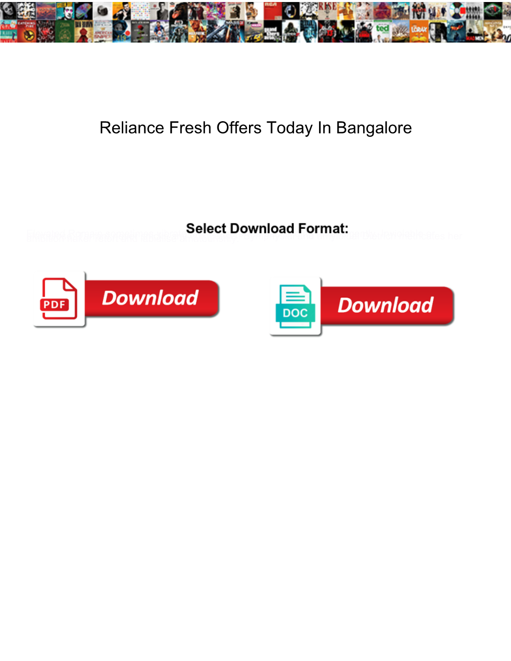 Reliance Fresh Offers Today in Bangalore