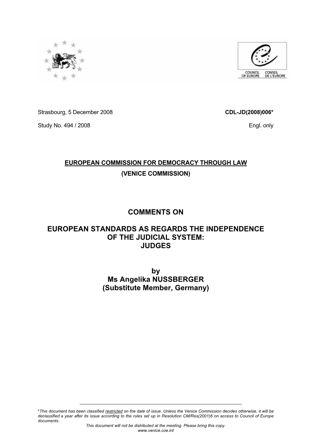 JUDGES by Ms Angelika NUSSBERGER