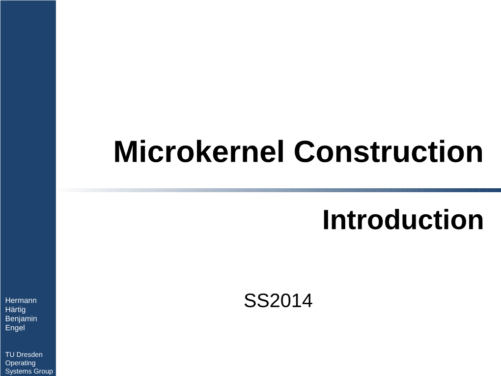 Microkernel Construction