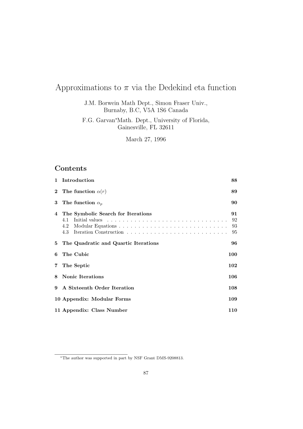Approximations to Π Via the Dedekind Eta Function