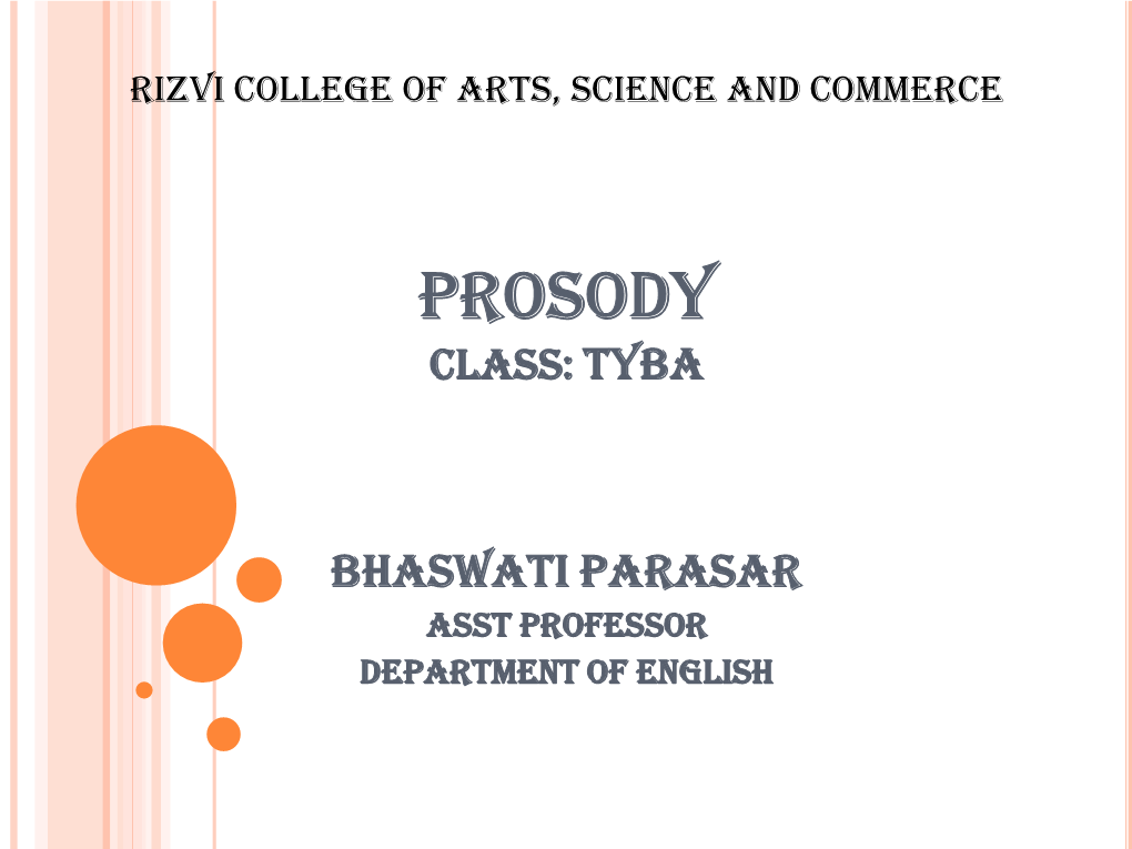 Prosody Class: Tyba