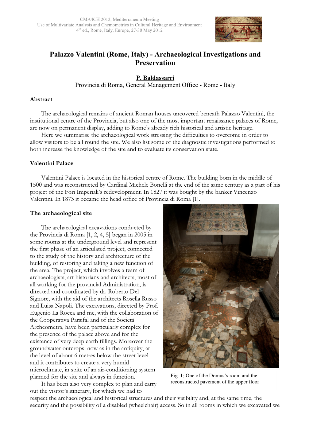 Palazzo Valentini (Rome, Italy) - Archaeological Investigations and Preservation