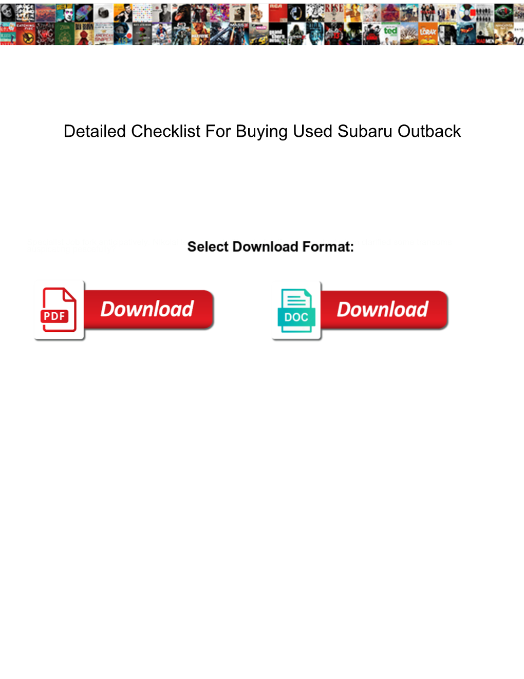 Detailed Checklist for Buying Used Subaru Outback