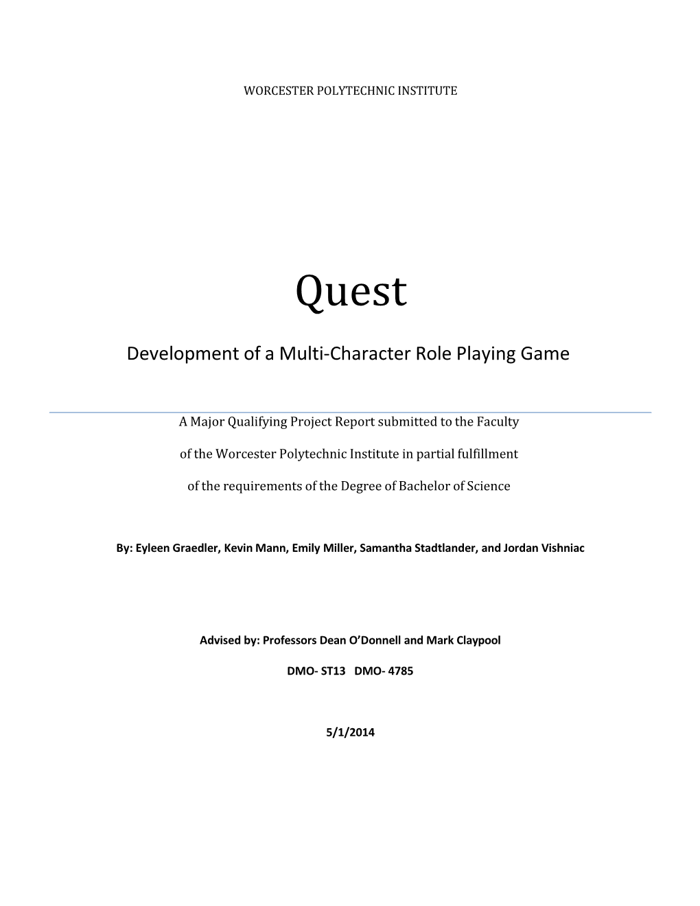 Development of a Multi-Character Role Playing Game