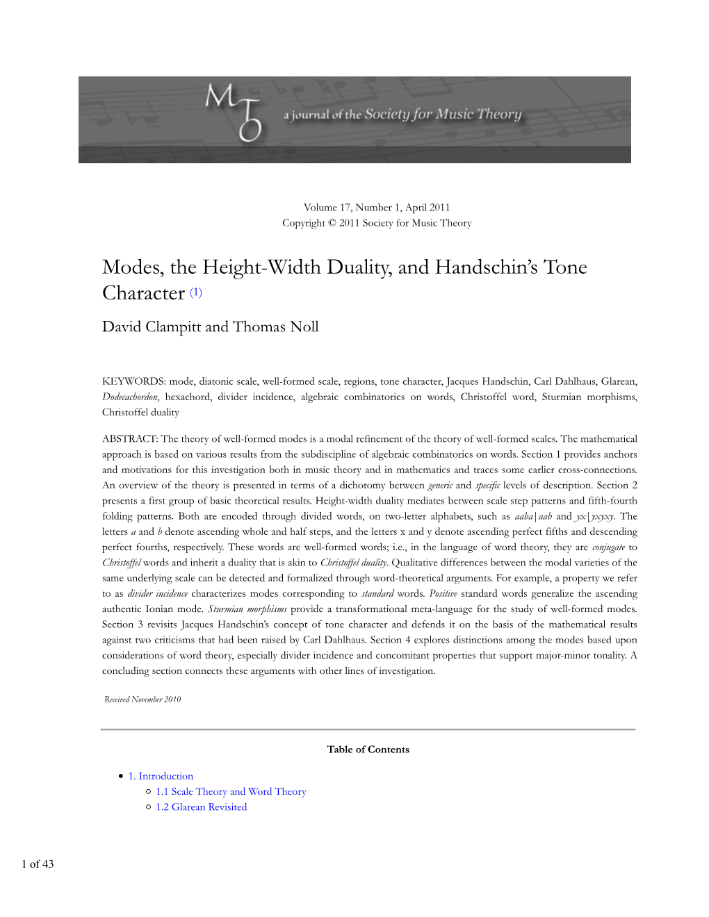 Modes, the Height-Width Duality, and Handschin's Tone Character