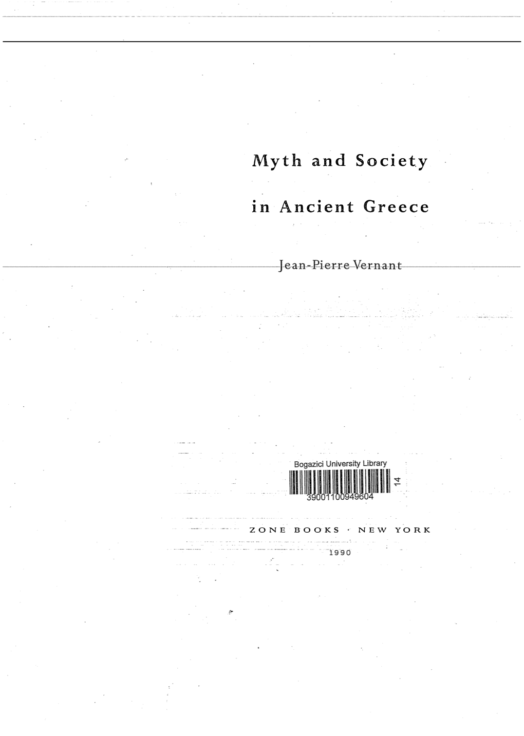 Myth and Society in Ancient Greece