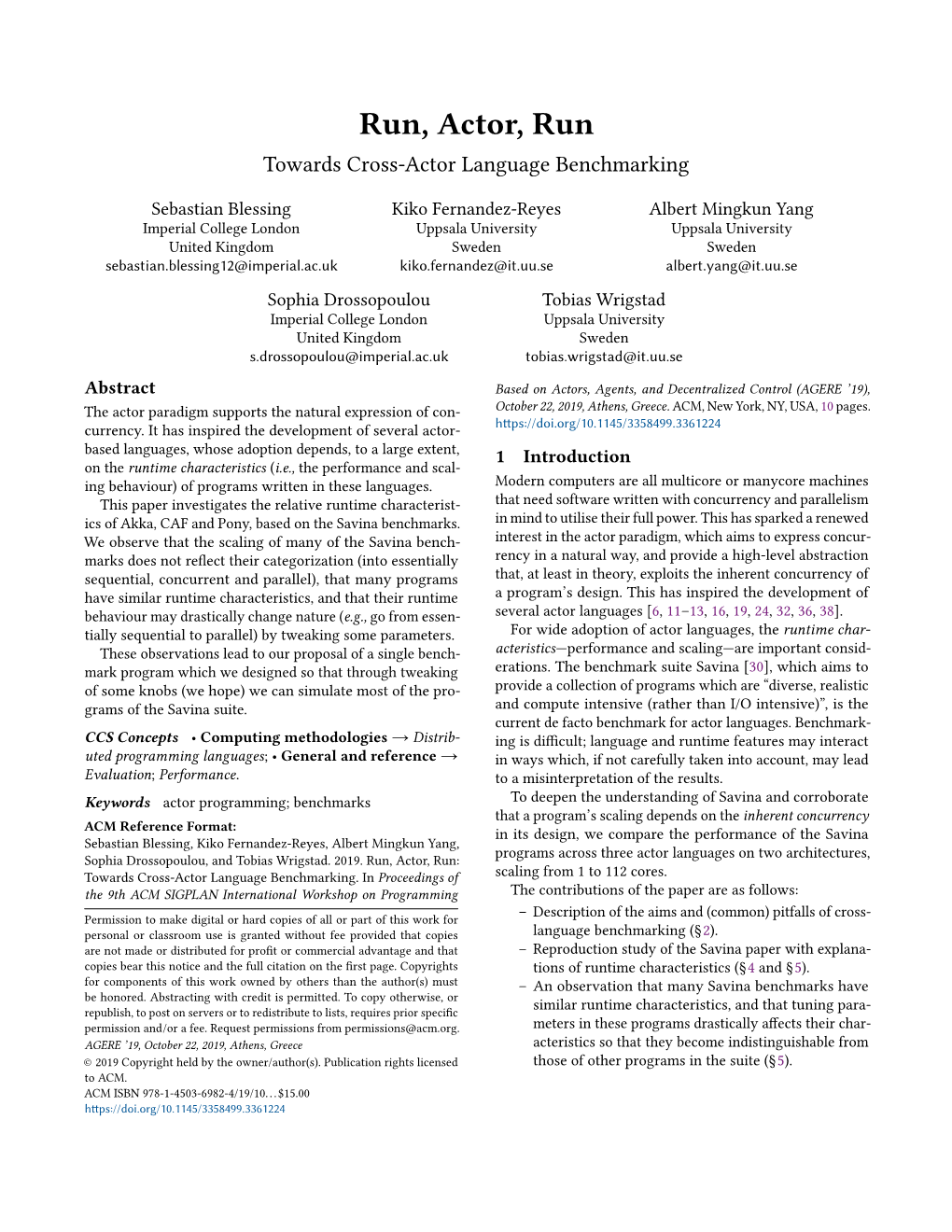 Run, Actor, Run Towards Cross-Actor Language Benchmarking