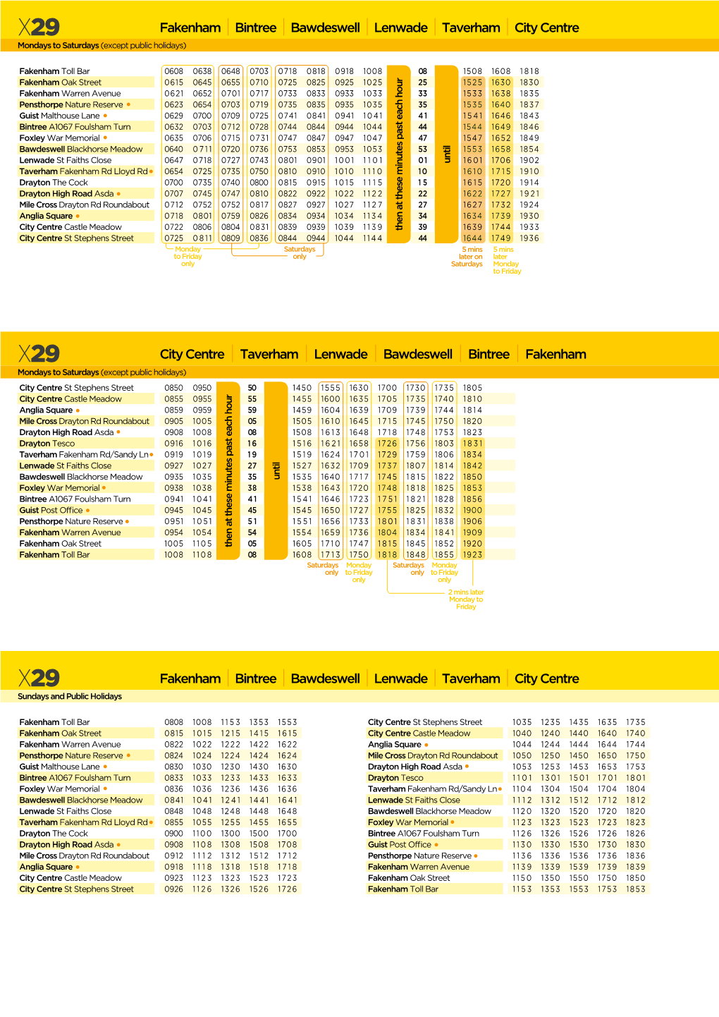 FEC Fakenham Timetable.Pdf