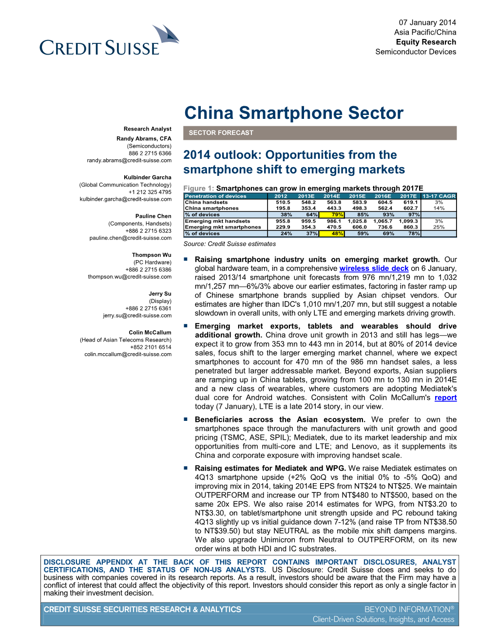 2014 China Smartphone Outlook