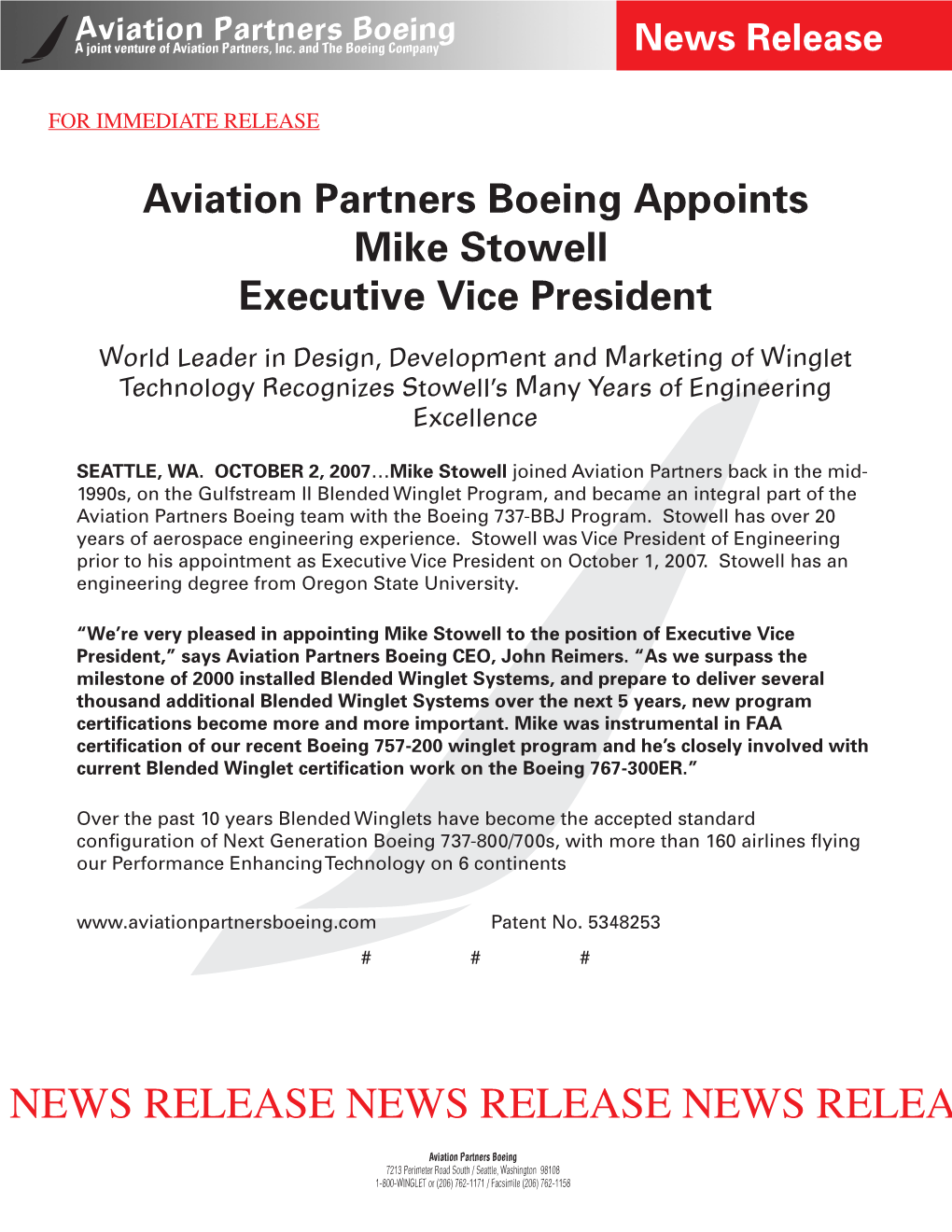 October 2, 2007 Aviation Partners