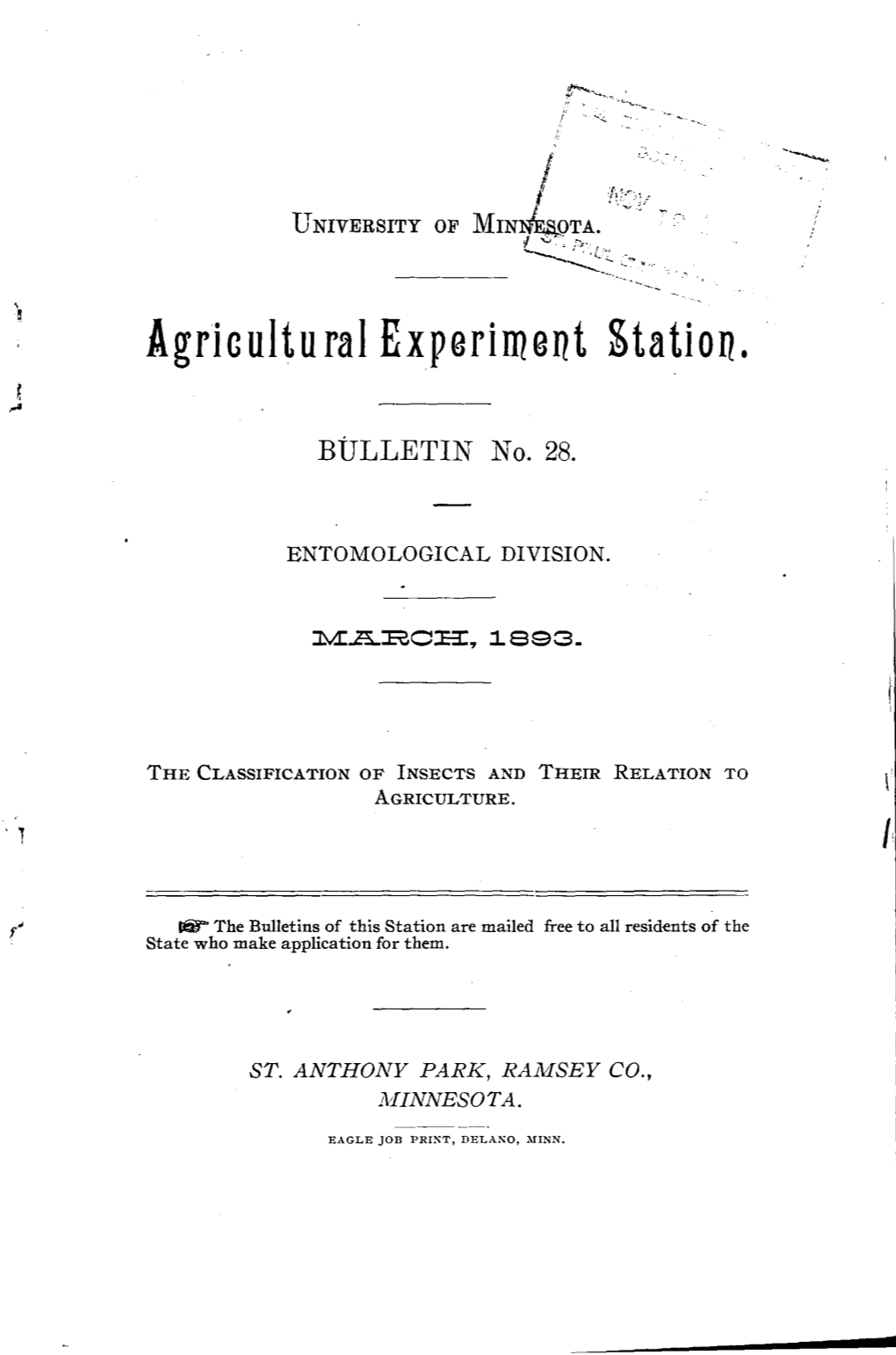 Agricultural Experiment ~Tation