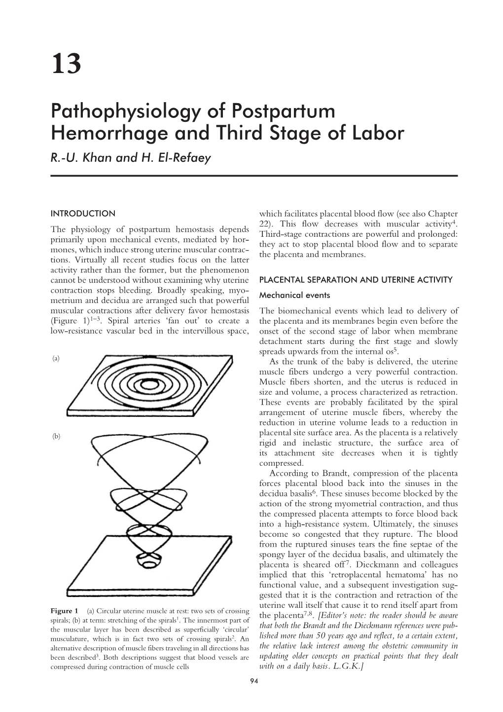 Pathophysiology of Postpartum Hemorrhage and Third Stage of Labor R.-U