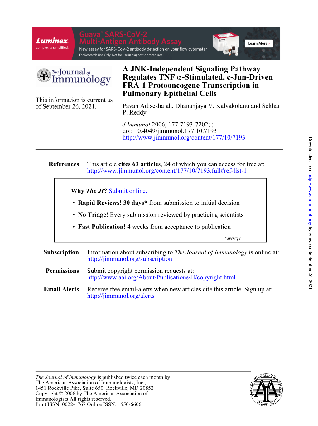 Pulmonary Epithelial Cells FRA-1 Protooncogene Transcription In