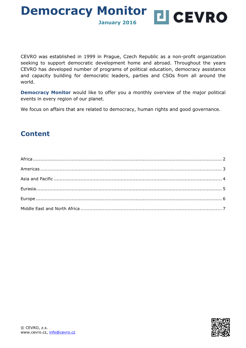 Democracy Monitor January 2016