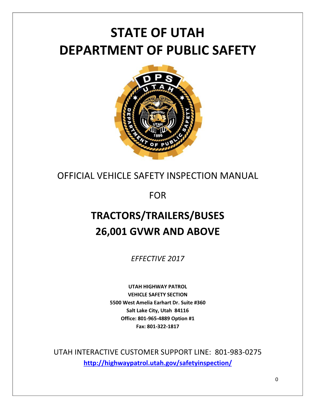 State of Utah Department of Public Safety