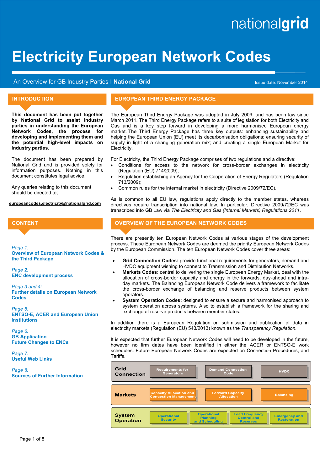 Balancing and Settlement Code (BSC) and Other Grid Code, and Possibly BSC (Due to Interaction with Framework Documents