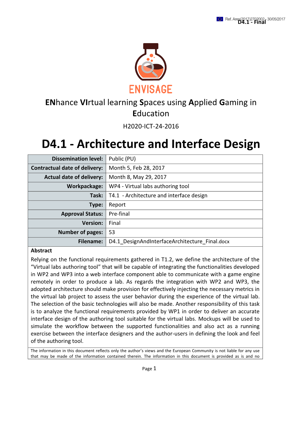 Architecture and Interface Design