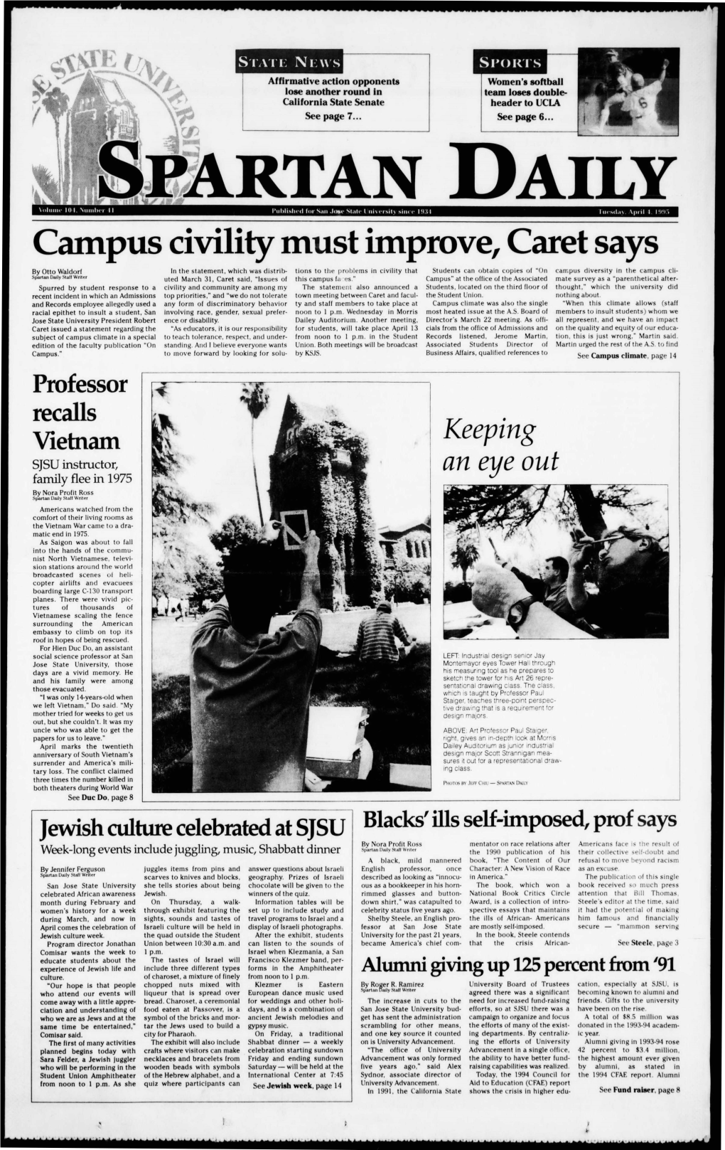 ( Campus Civility Must Improve, Caret Says