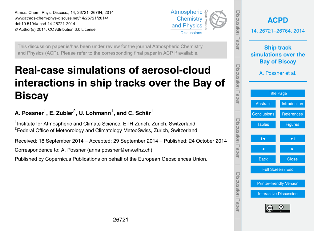 Ship Track Simulations Over the Bay of Biscay