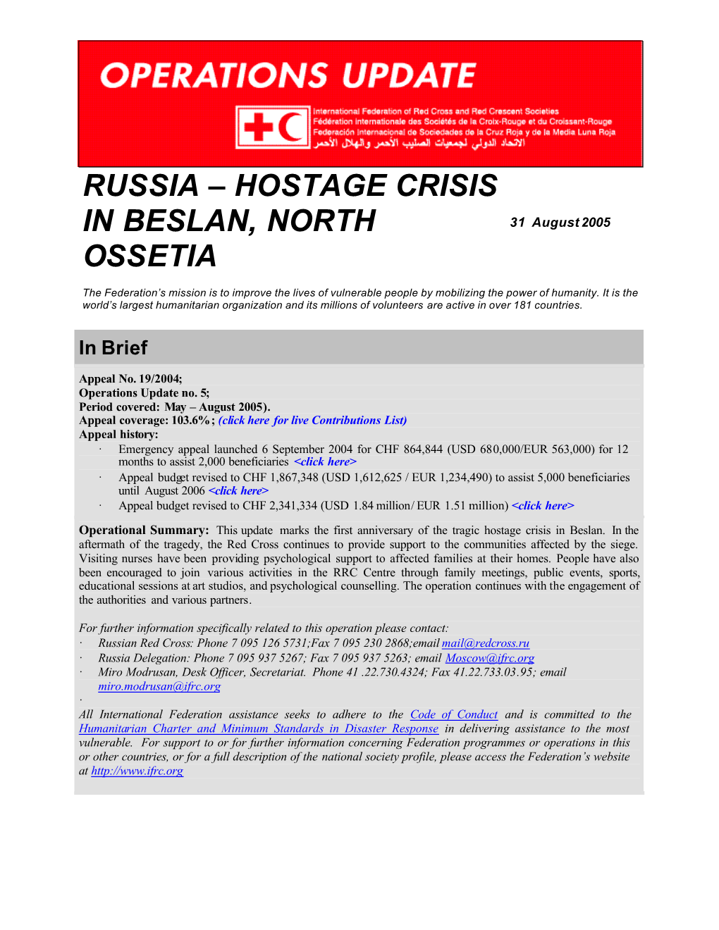 Hostage Crisis in Beslan, North Ossetia