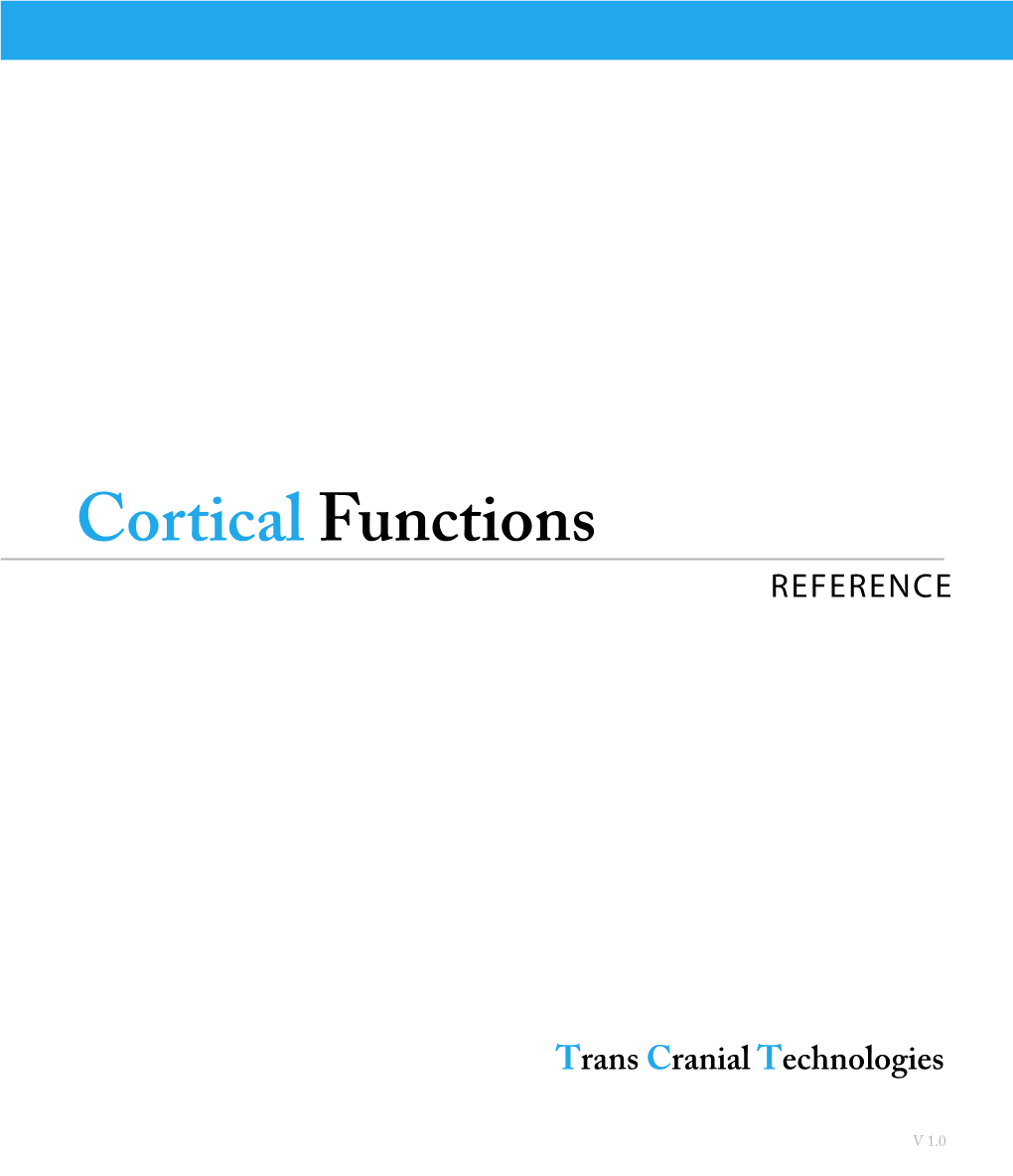 Cortical Functions REFERENCE