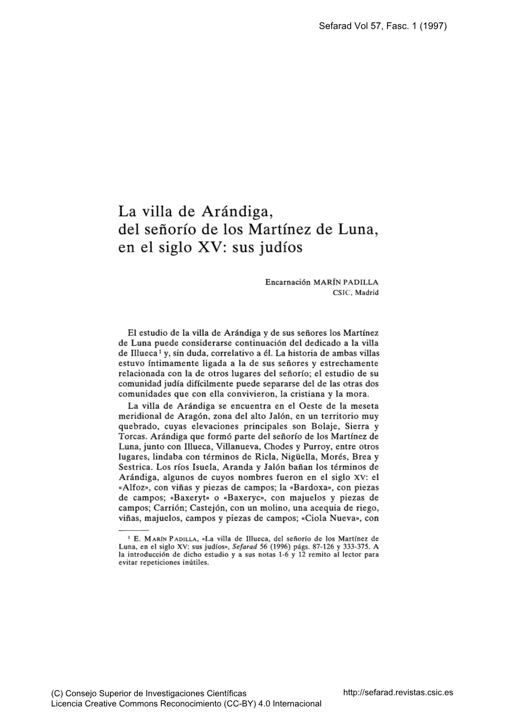 La Villa De Arándiga, Del Señorío De Los Martínez De Luna, En El Siglo XV: Sus Judíos