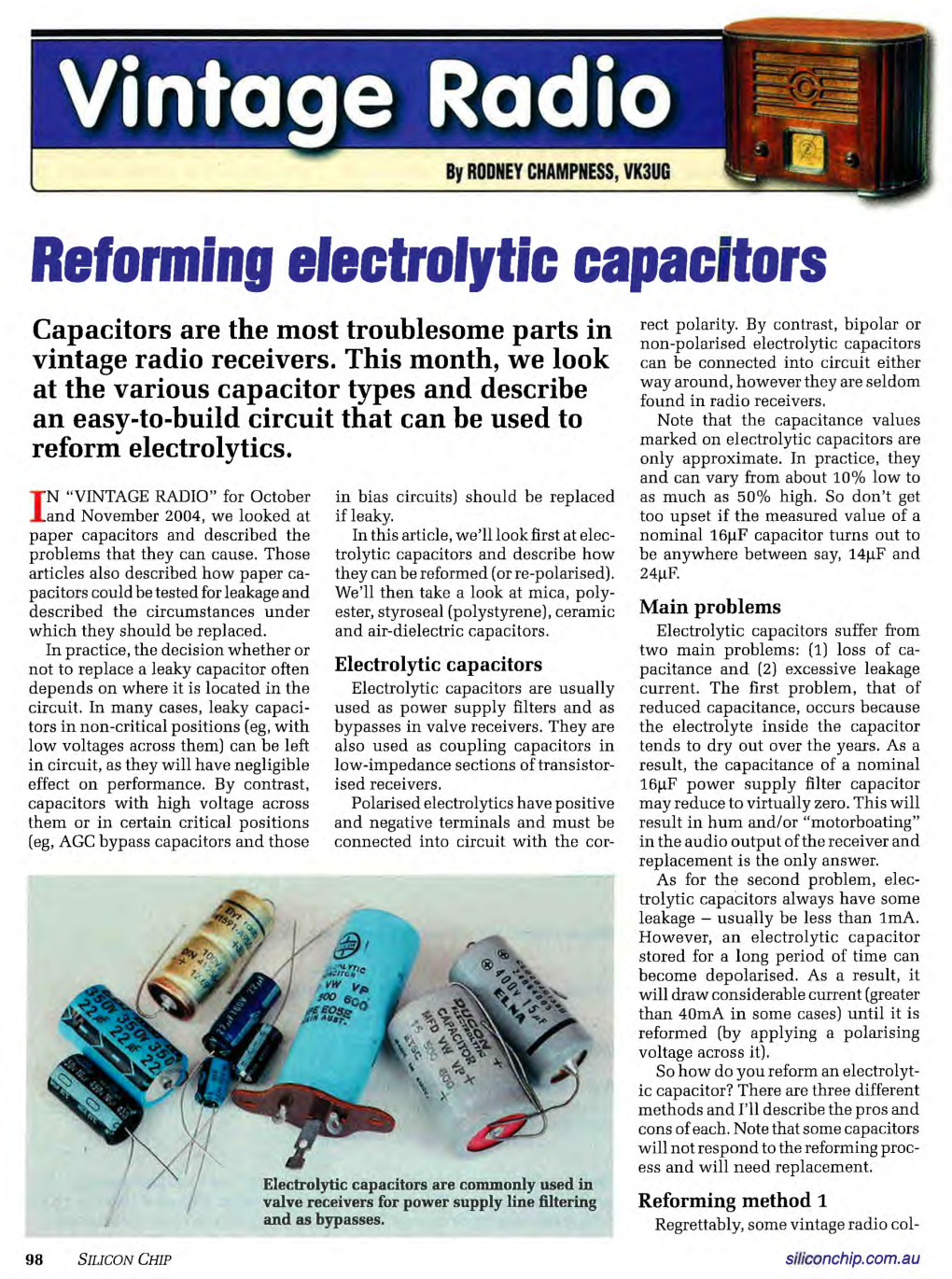 Reforming Electrolytic Capacitors