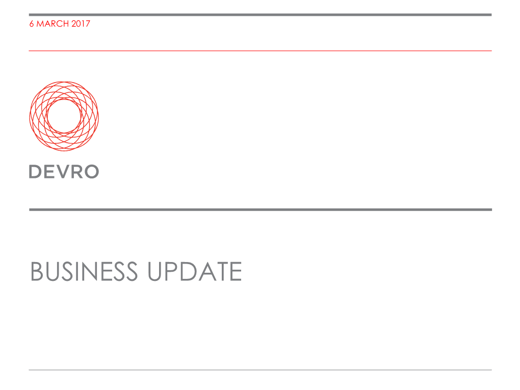 Business Update | 6 March 2017 0