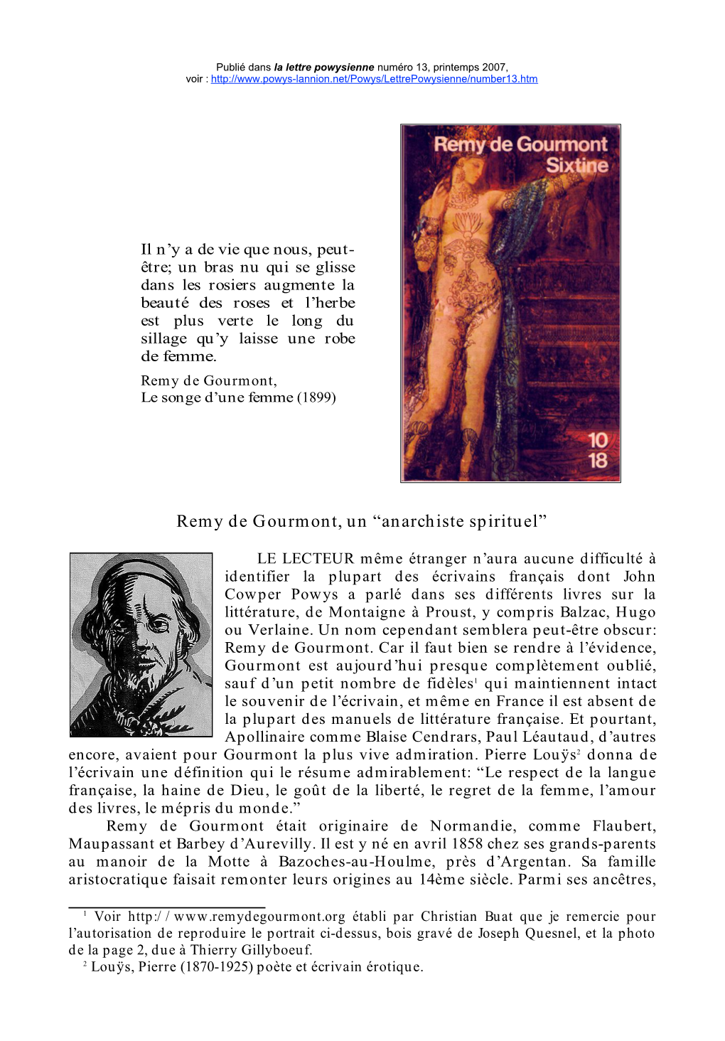 Remy De Gourmont, Un “Anarchiste Spirituel”