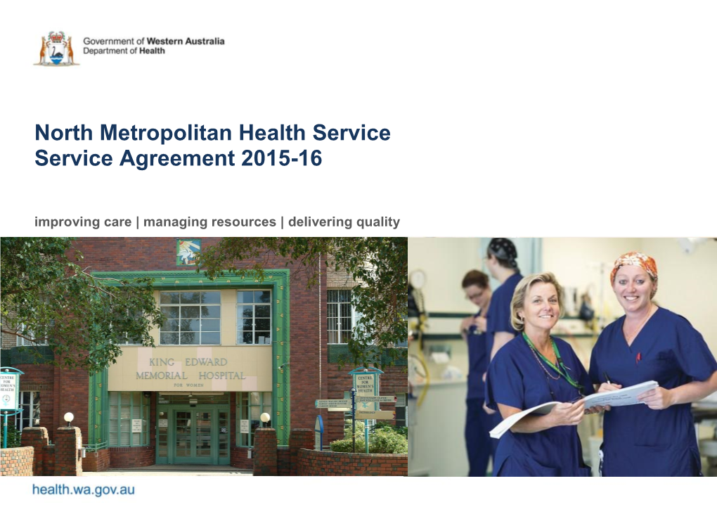 North Metropolitan Health Service Service Agreement 2015-16