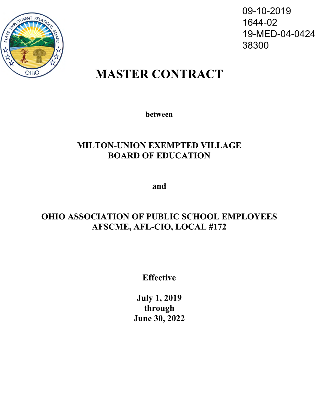 Master Contract