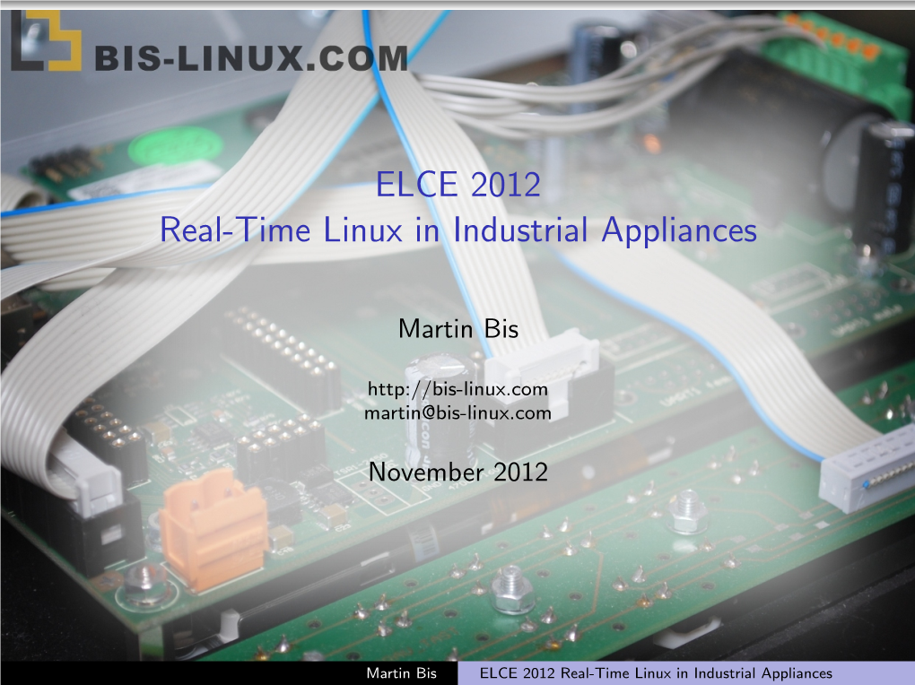 ELCE 2012 Real-Time Linux in Industrial Appliances