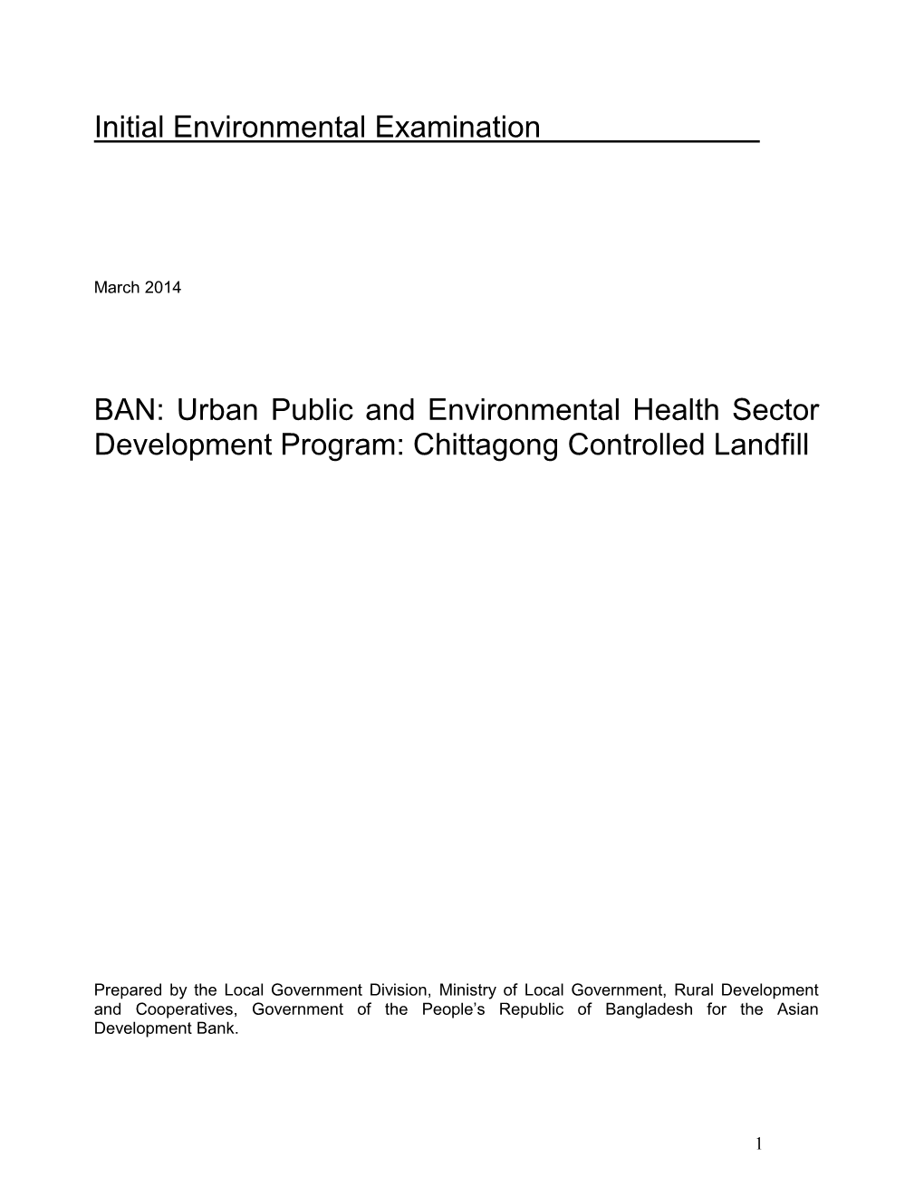 39305-013: Urban Public and Environmental Health Sector Development Program