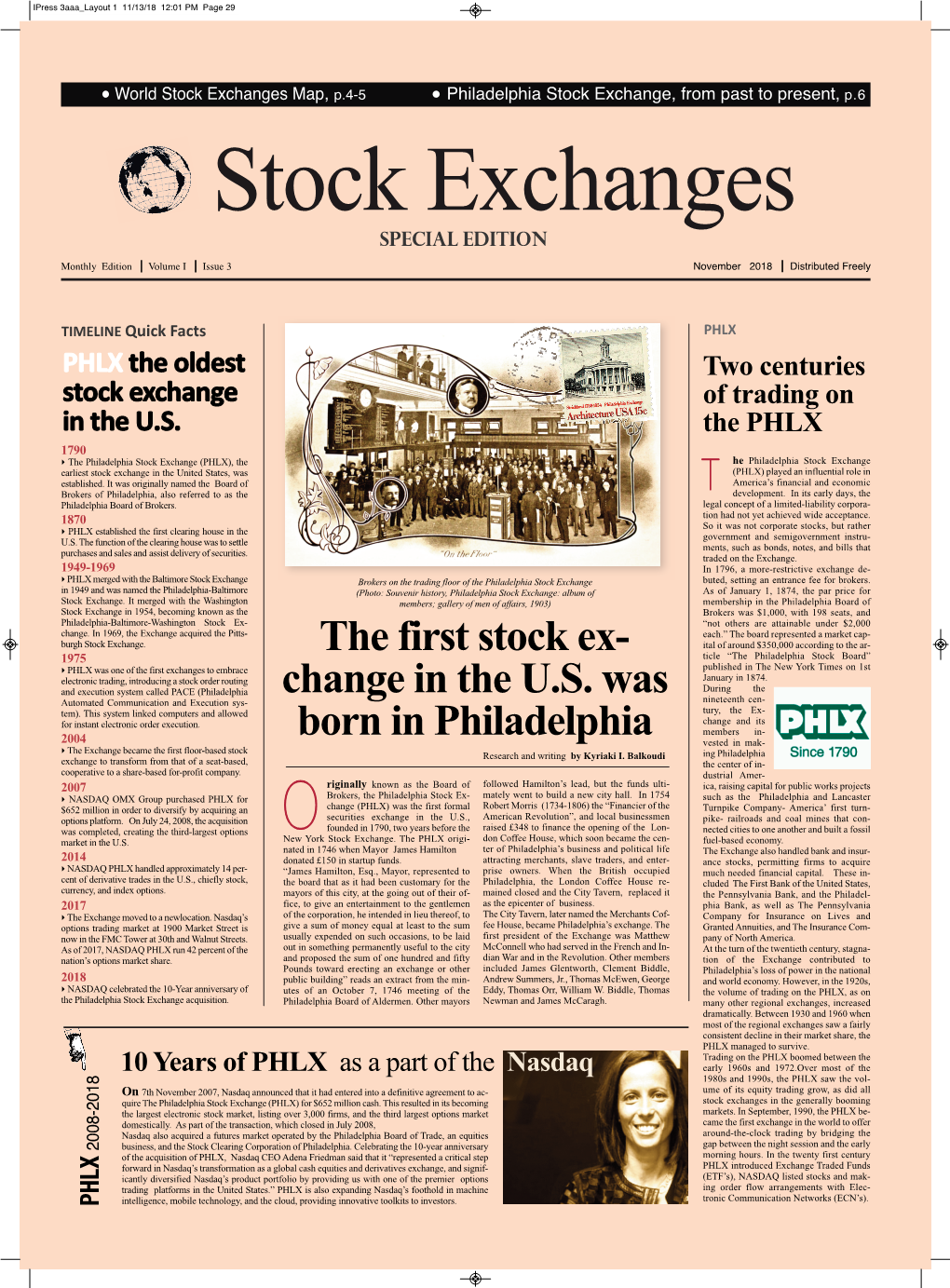 Philadelphia Stock Exchange, from Past to Present , P.6 Stock Exchanges SPECIAL EDITION