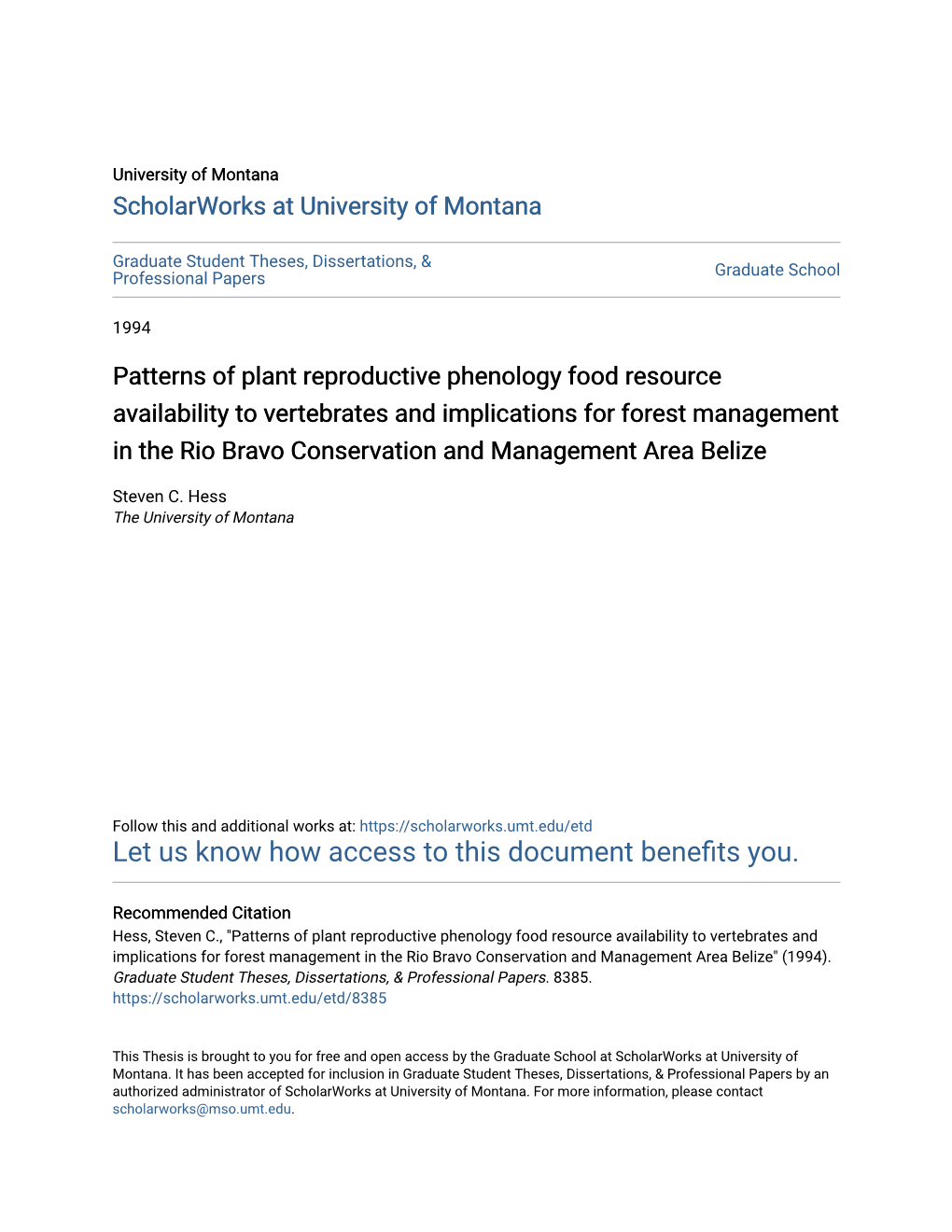 Patterns of Plant Reproductive Phenology Food Resource