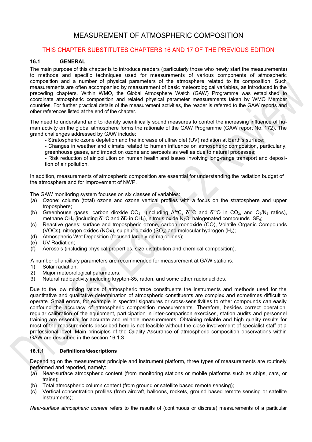 Measurement of Atmospheric Composition