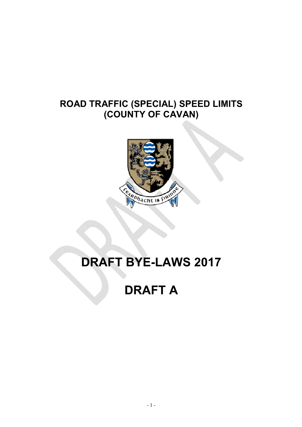 Draft a Text Speed Limit Schedule 2017