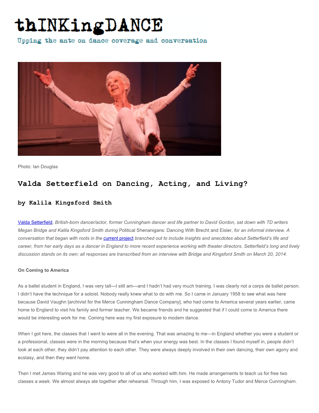 Valda Setterfield on Dancing, Acting, and Living? by Kalila Kingsford Smith