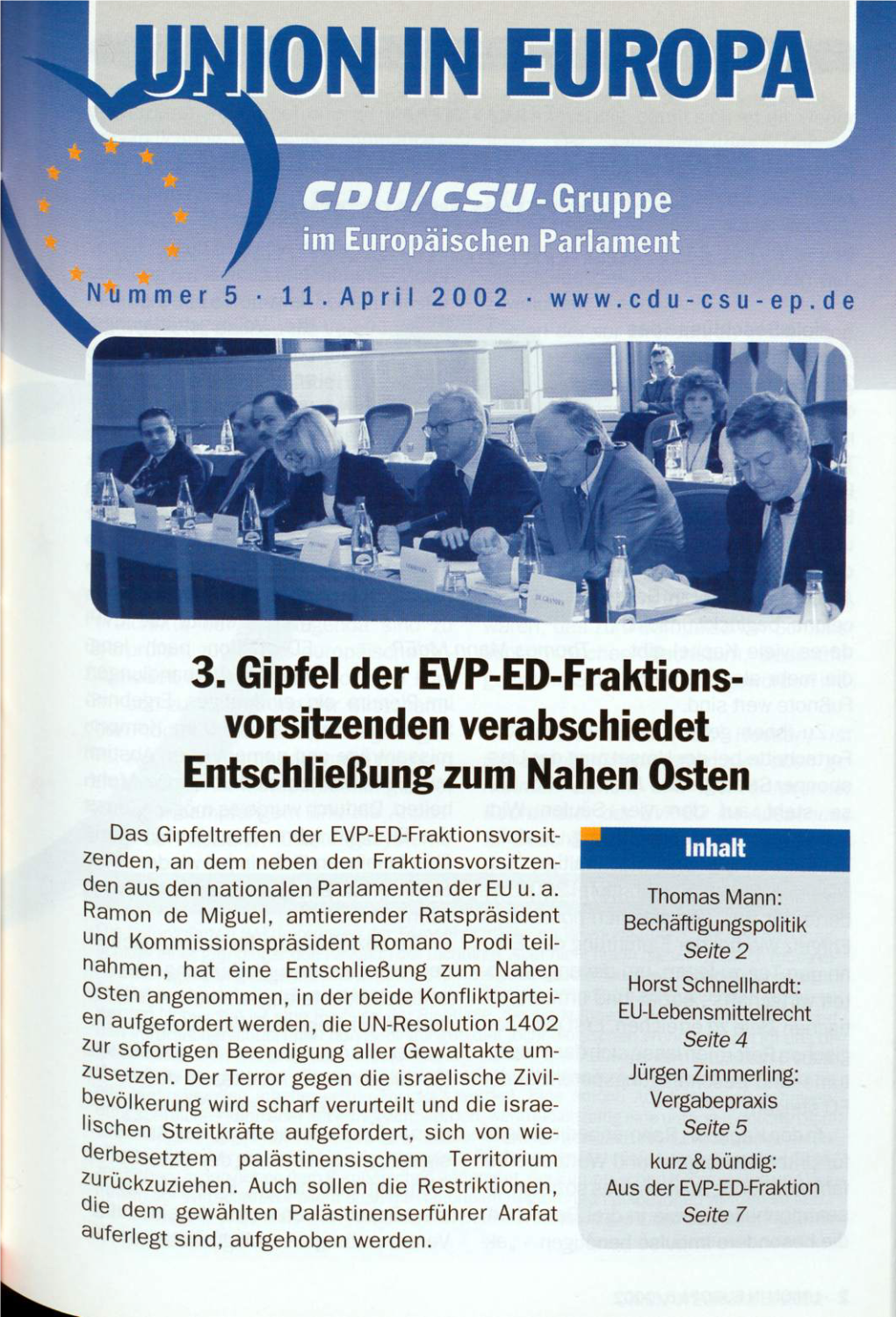 UID 2002 Nr. 11 Beilage: Union in Europa Nr. 5, Union in Deutschland