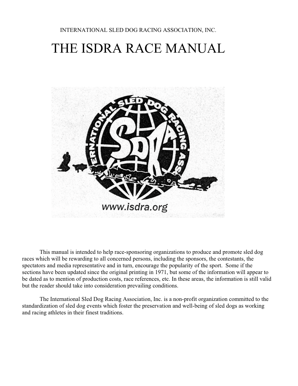 International Sled Dog Racing Association, Inc