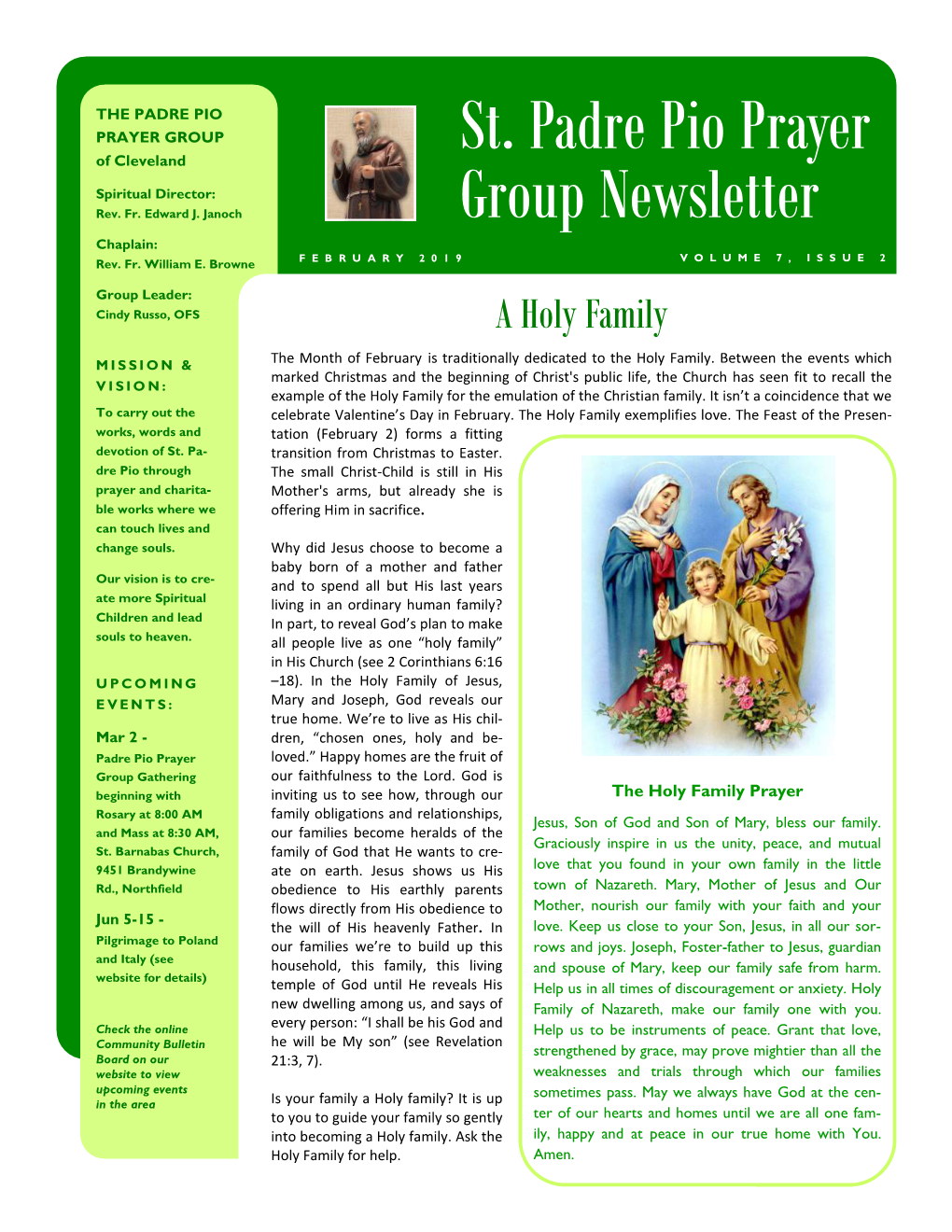 201902 February 2019 Padre Pio Prayer Group Newsletter.Pub