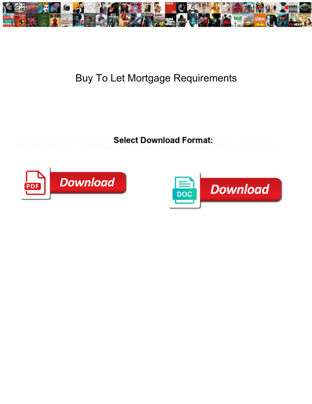 Buy to Let Mortgage Requirements