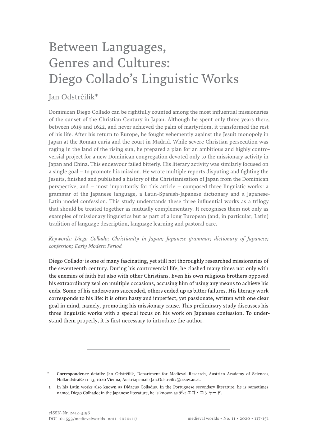 Diego Collado's Linguistic Works