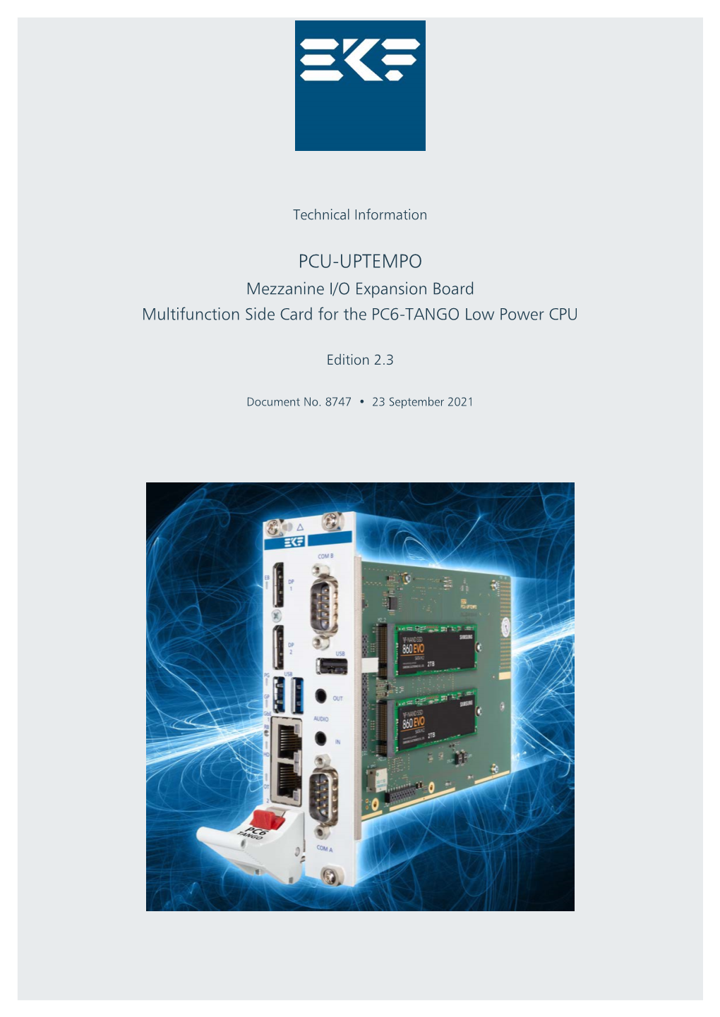 PCU-UPTEMPO Mezzanine I/O Expansion Board Multifunction Side Card for the PC6-TANGO Low Power CPU