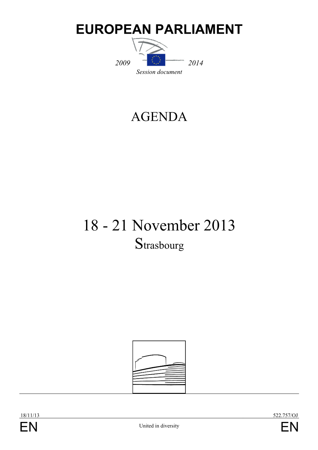18 - 21 November 2013 Strasbourg