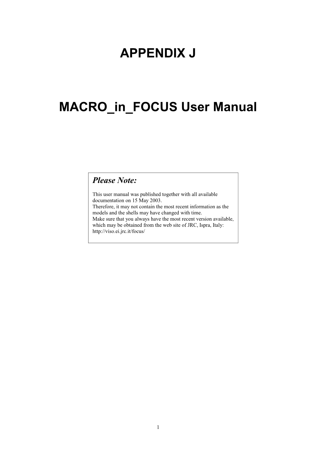 MACRO in FOCUS : User Guide s1