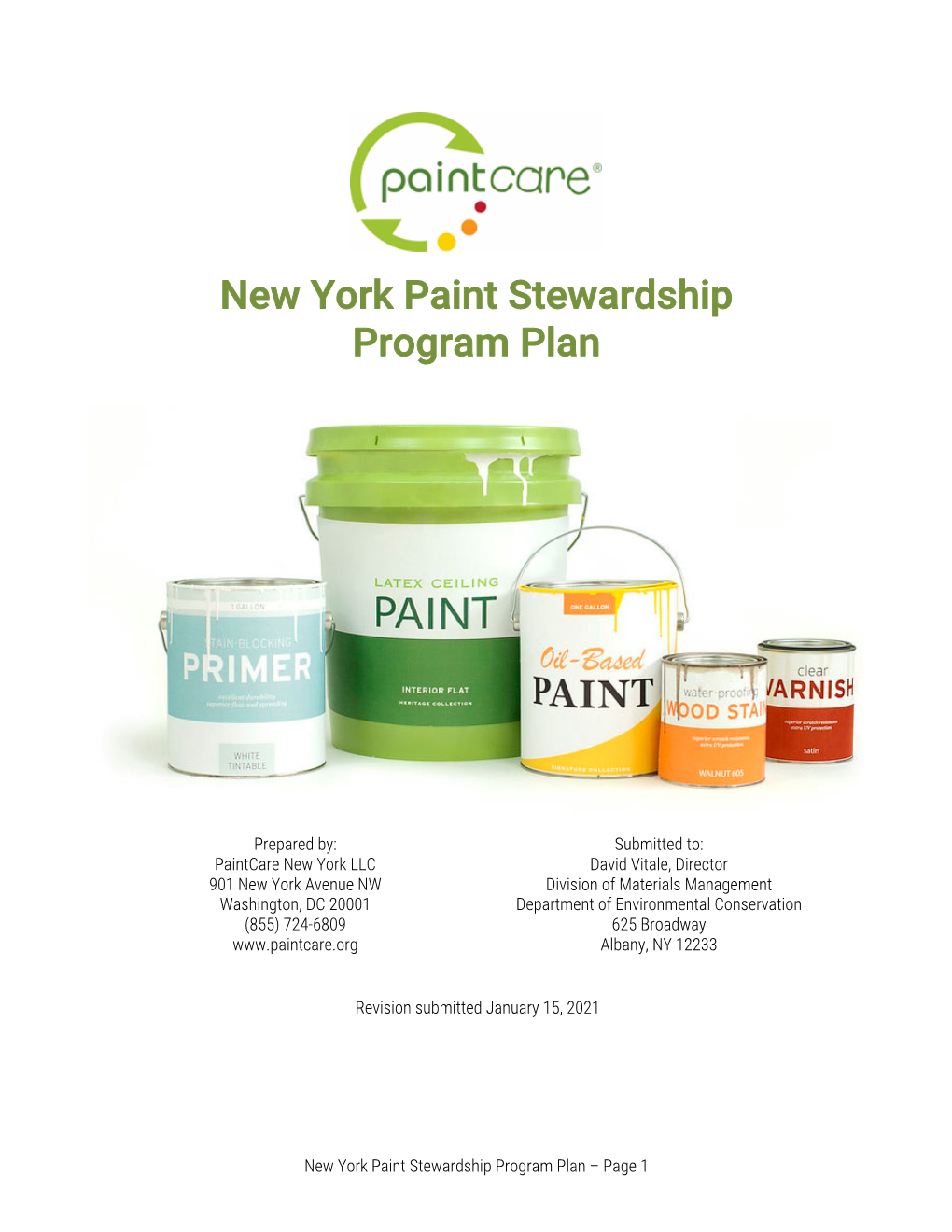 New York Paint Stewardship Program Plan