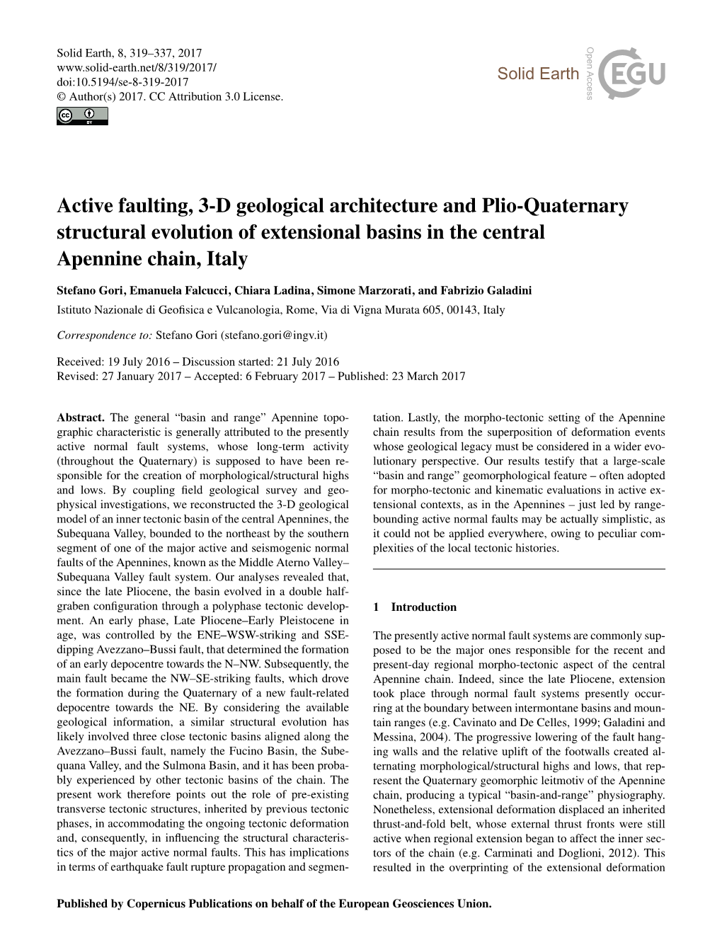 Active Faulting, 3-D Geological Architecture and Plio-Quaternary Structural Evolution of Extensional Basins in the Central Apennine Chain, Italy